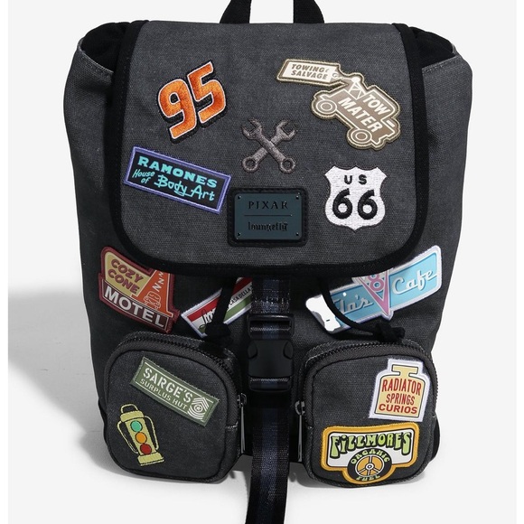 Loungefly Disney Pixar Cars Radiator Springs Patches Mini Backpack